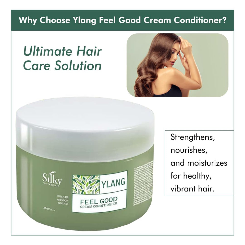 SILKY Technobasic Ylang Rinse on wet hair for deep conditioning in action