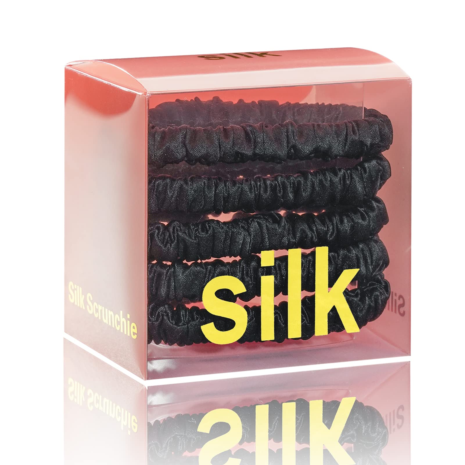 Silmer silk scrunchies close-up texture for smooth, frizz-free hair.