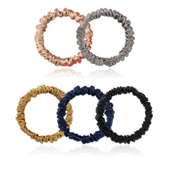 Silmer Champagne Gold scrunchie adds luxury shine while securing your ponytail.