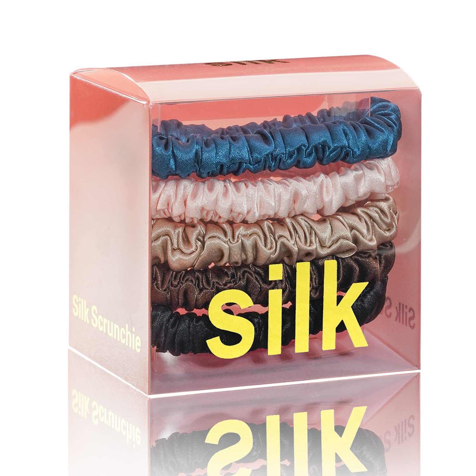 Silmer Silk Scrunchies collection pack shown in vibrant colors for versatile styling