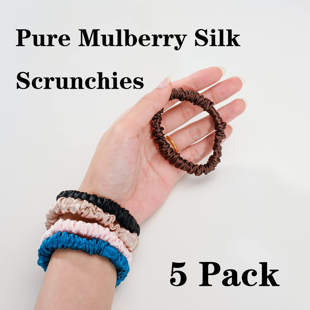 Silmer Silk Scrunchies peacock blue close-up highlighting luxurious 22 momme silk