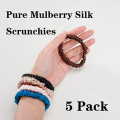 Silmer Silk Scrunchies peacock blue close-up highlighting luxurious 22 momme silk