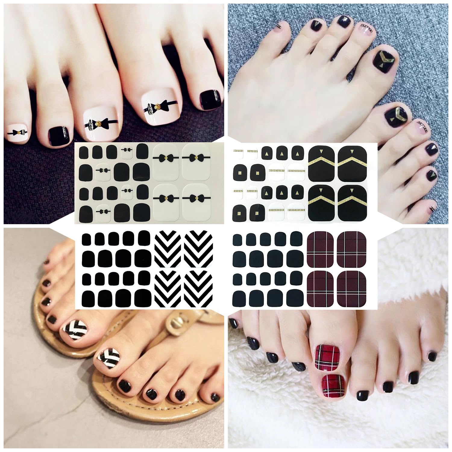 SILPECWEE bowknot design toe stickers add cute accents