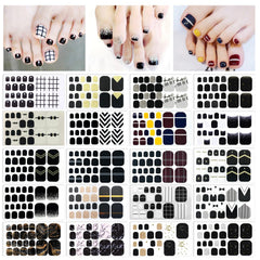 SILPECWEE plaid design toe stickers for a chic toe look