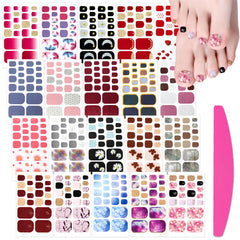 SILPECWEE strawberry design toenail wraps for quick salon-like nails at home.