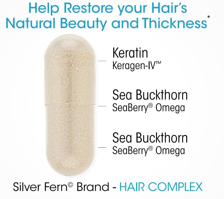 Silver Fern Hair Complex keragen-iv capsule close-up, premium keratin