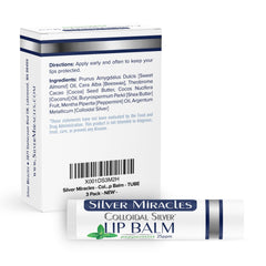 Silver Miracles lip balm close-up shows refreshing peppermint and creamy texture