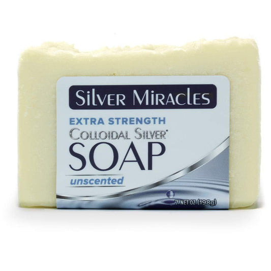 Silver Miracles extra strength colloidal silver soap bottle for sensitive skin