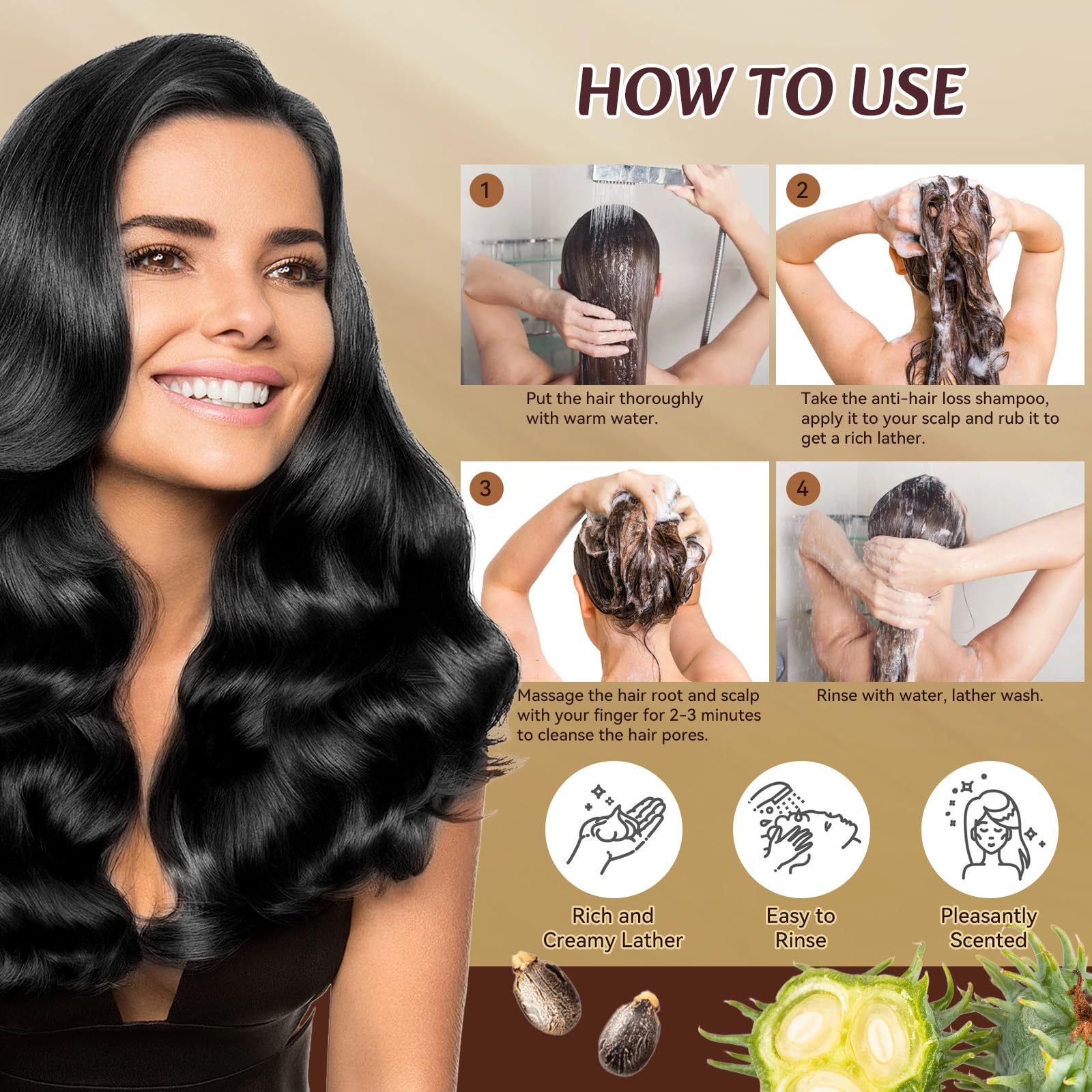 Silvercell ingredients highlight castor oil and vitamins for healthy roots.