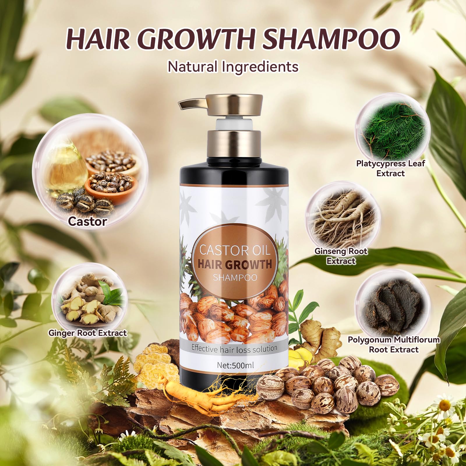 Silvercell Castor Oil Shampoo pour cap delivers a rich, silky lather for cleansing.