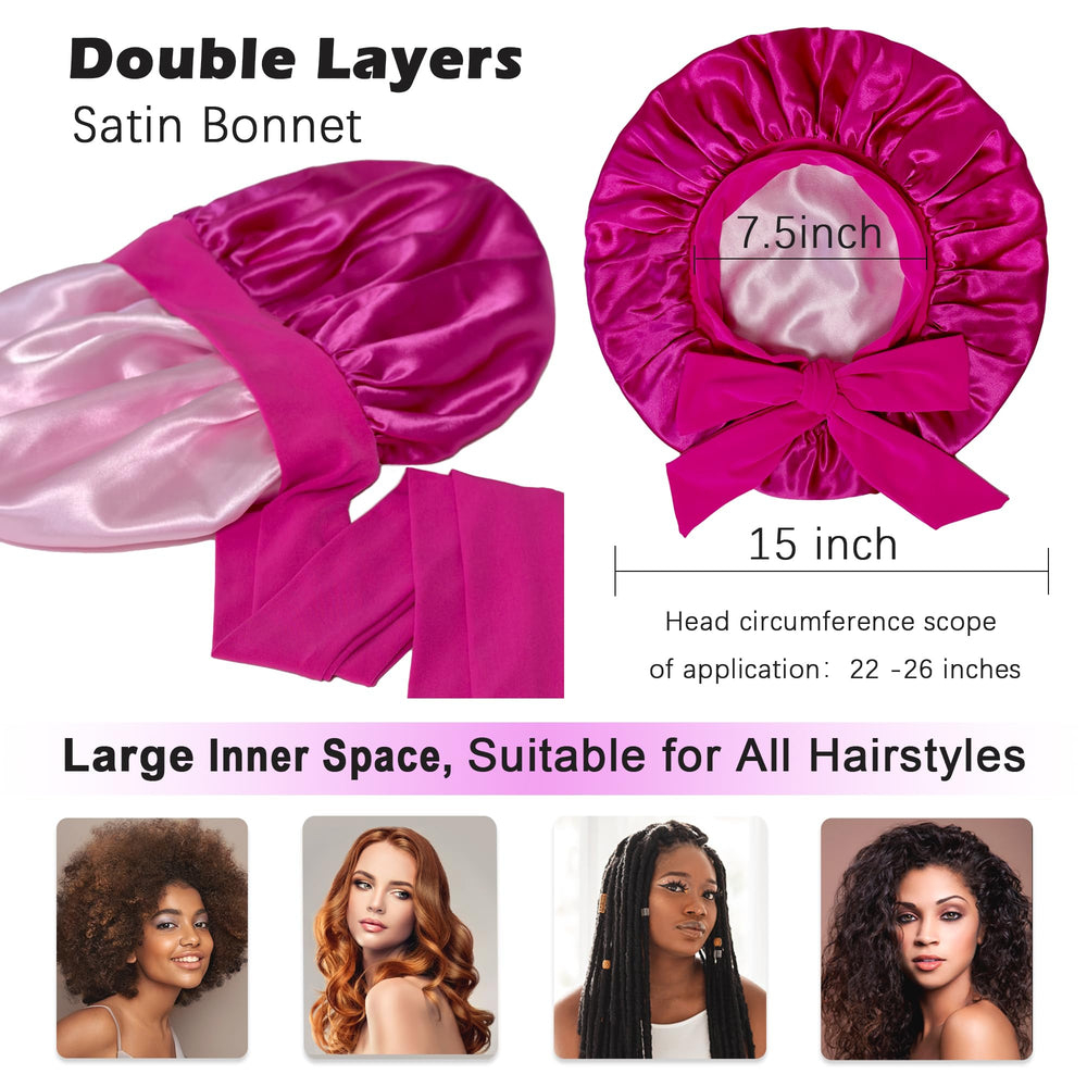 Simapu satin bonnet reversible double layer offers two looks in one.