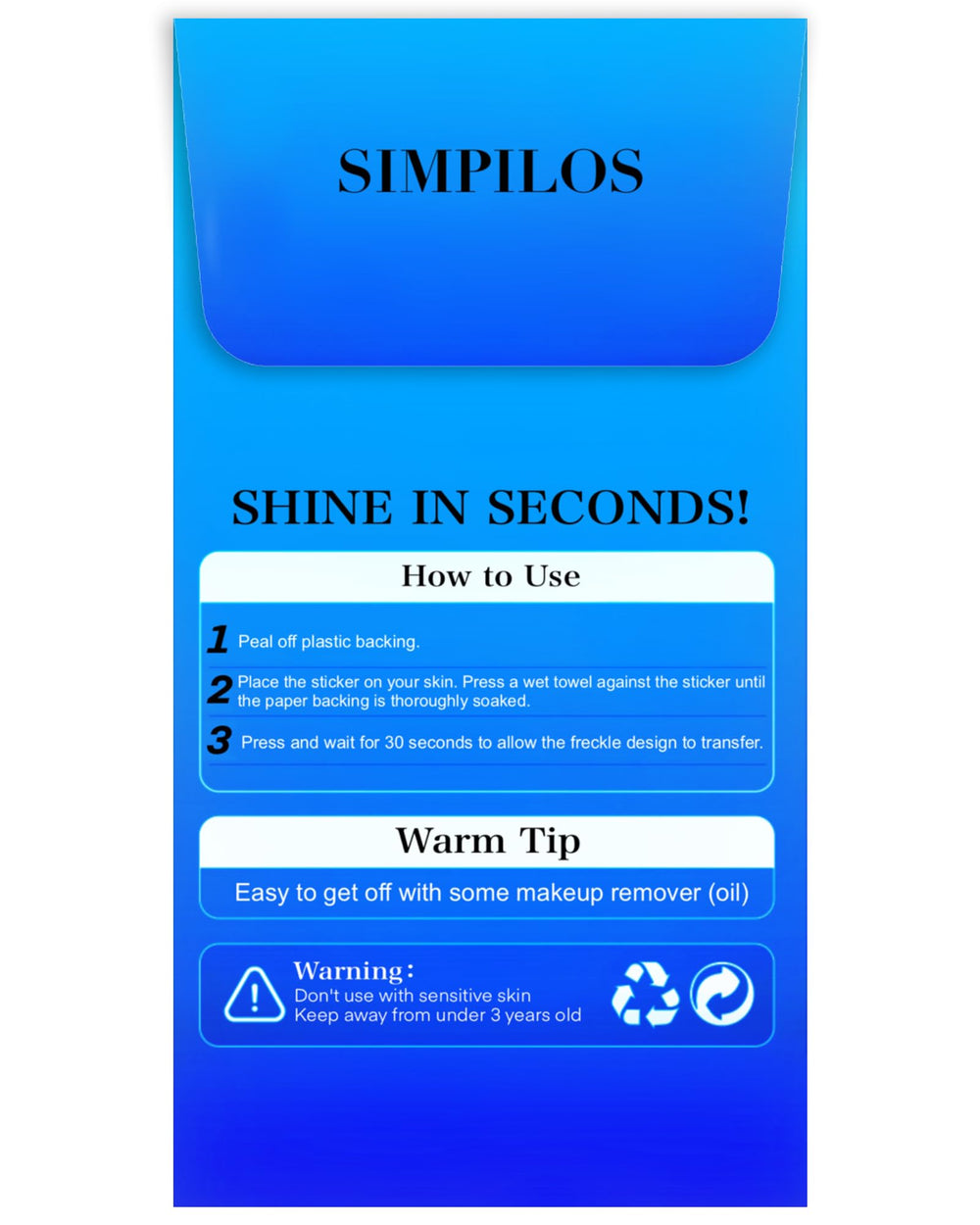 Simpilos blue face glitter shines on the dance floor late into the night.