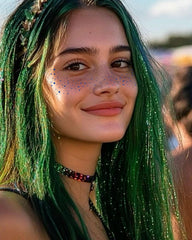 Simpilos blue face glitter is skin-friendly and gentle on sensitive skin.