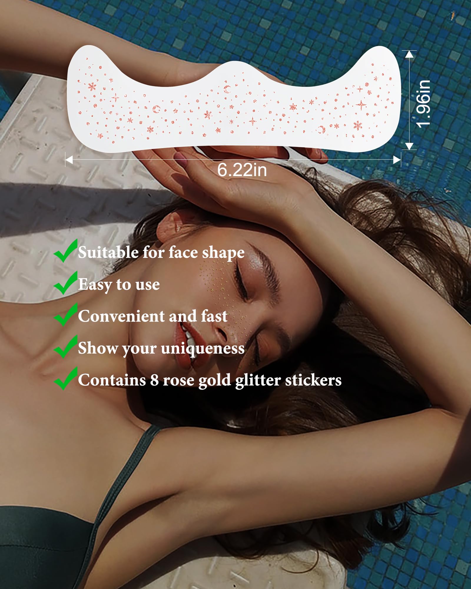 Simpilos gift-ready glitter patches rose gold for party lovers.