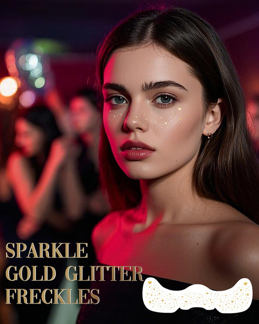 Simpilos Glitter Freckles sheets close-up show metallic dots and stars for standout looks.