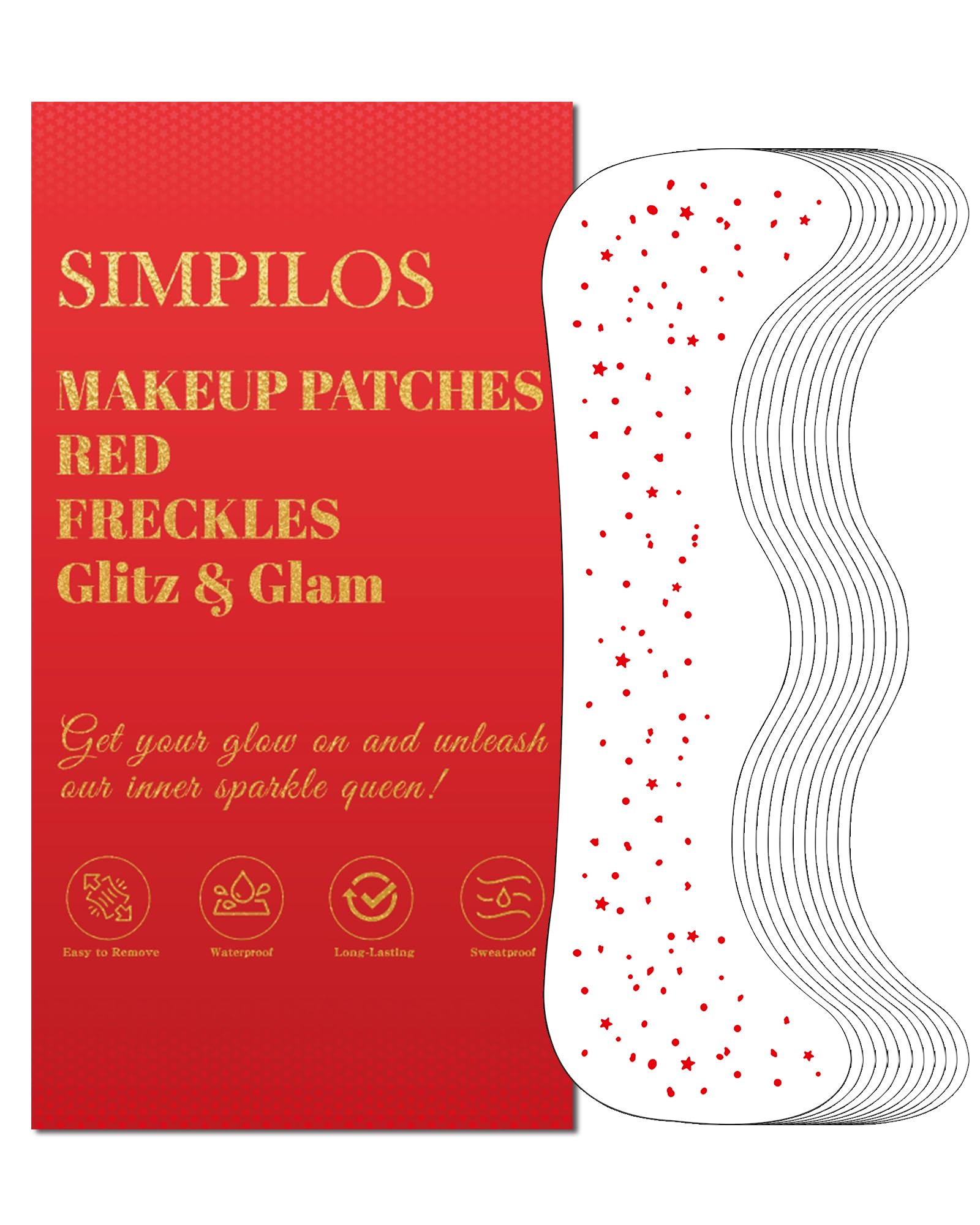 Simpilos Red Glitter Freckles sheets ready for bold festival looks.