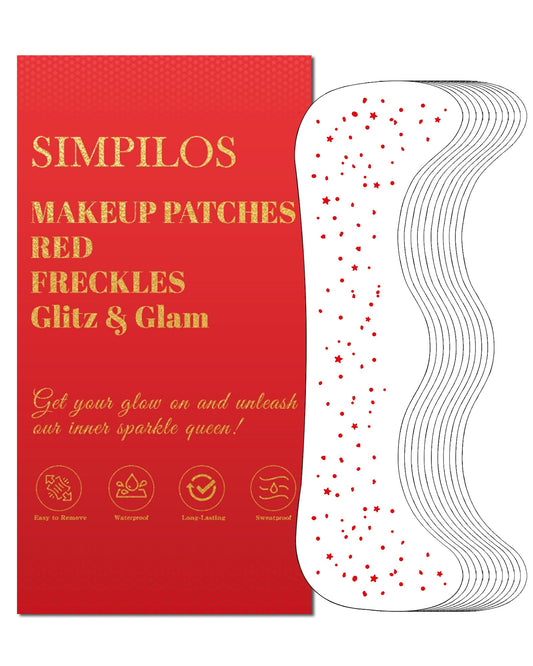 Simpilos Red Glitter Freckles sheets ready for bold festival looks.