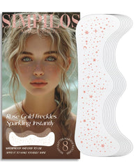 Simpilos rose gold glitter face patch for festival makeup and skin-friendly sparkle.