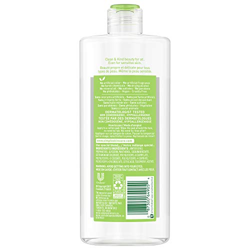 Simple Micellar Cleansing Water bottle cap closeup highlights no artificial perfumes