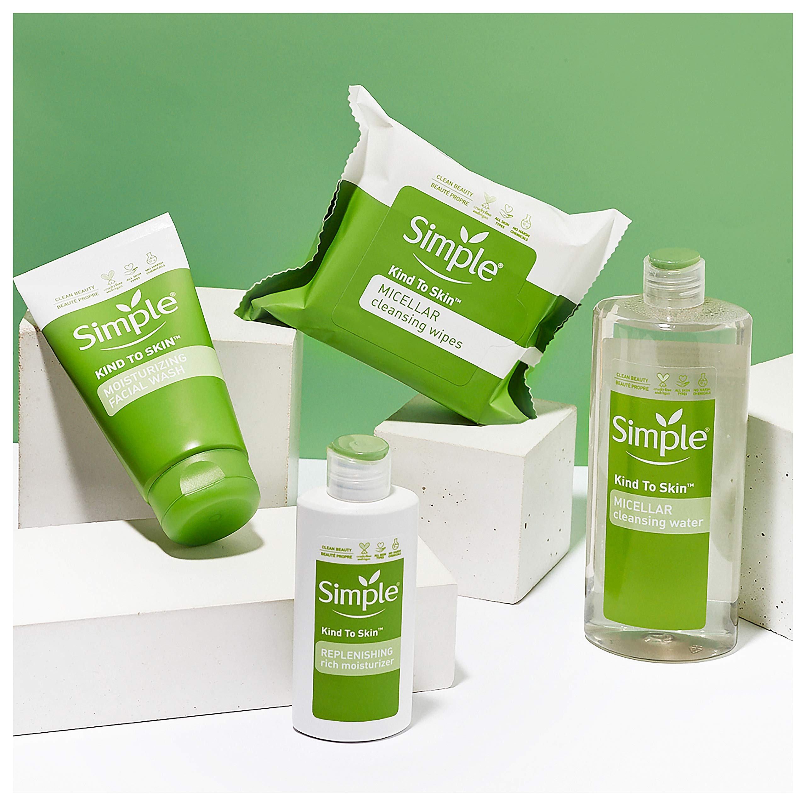 Simple Micellar Cleansing Water pack of 2 side-by-side for value and convenience