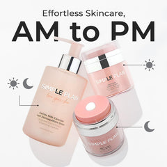 Simple Plan Night Cream application demonstrates gentle nightly massage for absorption.