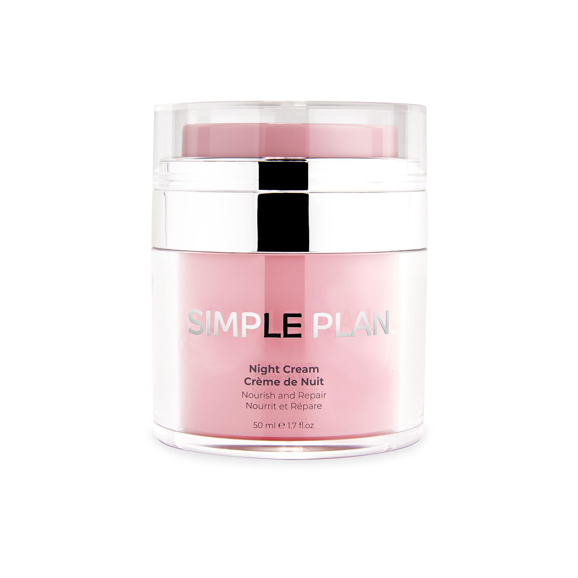 Simple Plan Night Cream close-up texture highlights creamy absorption.