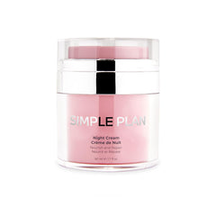 Simple Plan Night Cream close-up texture highlights creamy absorption.