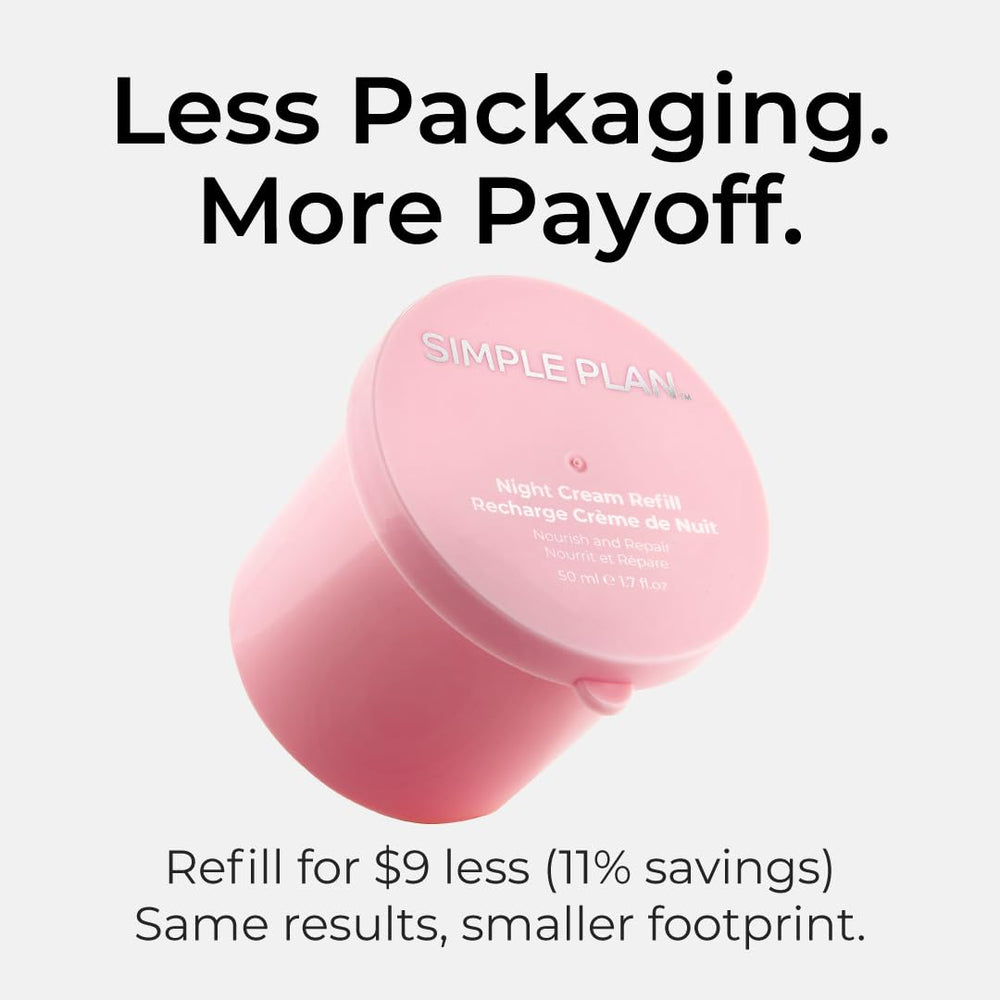 Simple Plan Night Cream spread on skin delivers even coverage and softness.