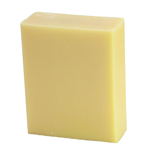 Closeup of creamy honeysuckle lather from Simple Scents Australia soap.