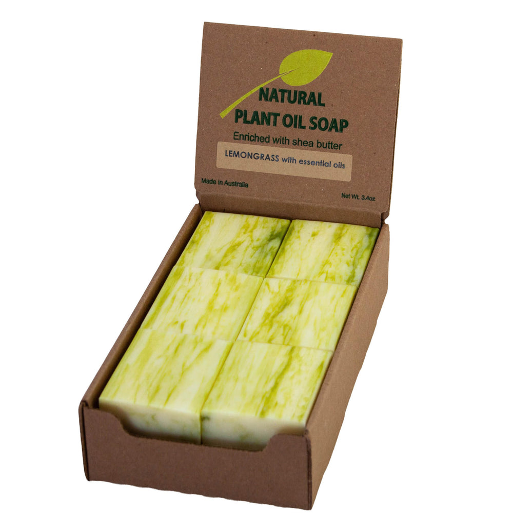 Simple Scents Australia lemongrass soap pack highlights natural ingredients and a calming aroma.