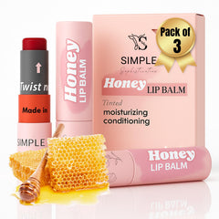 Simple Sophistication lip balm jar close-up with tinted finish and soft hydration.