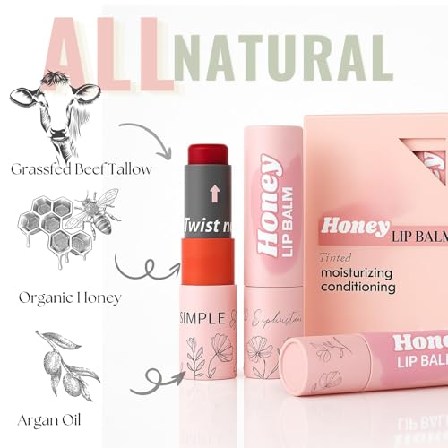 Simple Sophistication lip balm texture swirl highlighting natural ingredients.