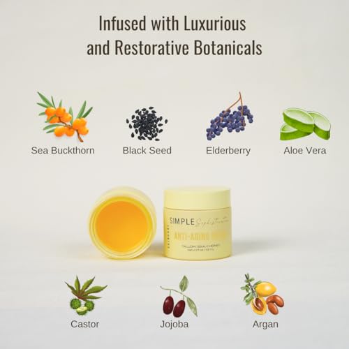 Simple Sophistication balm ingredients: Manuka honey and emu oil for skin nourishment.