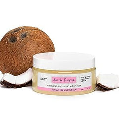 Simple Sugars coconut cleansing exfoliator and moisturizer for sensitive skin, soothing and smoothing