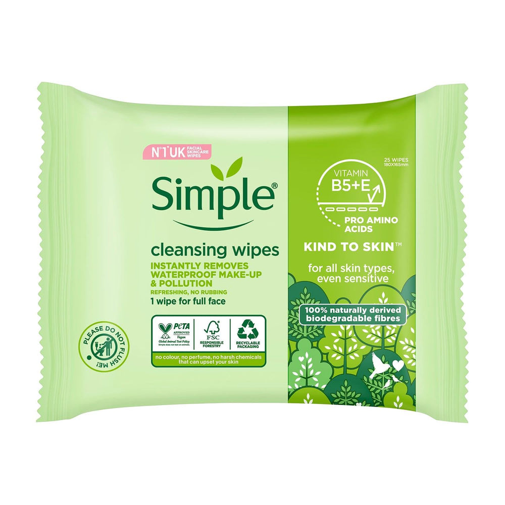 Simple waterproof mascara remover wipe demonstrates easy makeup removal without rinsing.
