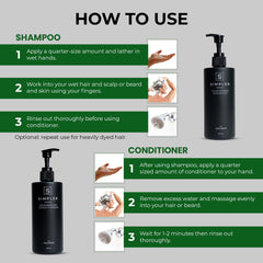 Simpler Hair Color Natural oils coconut and almond on label for nourishing care.