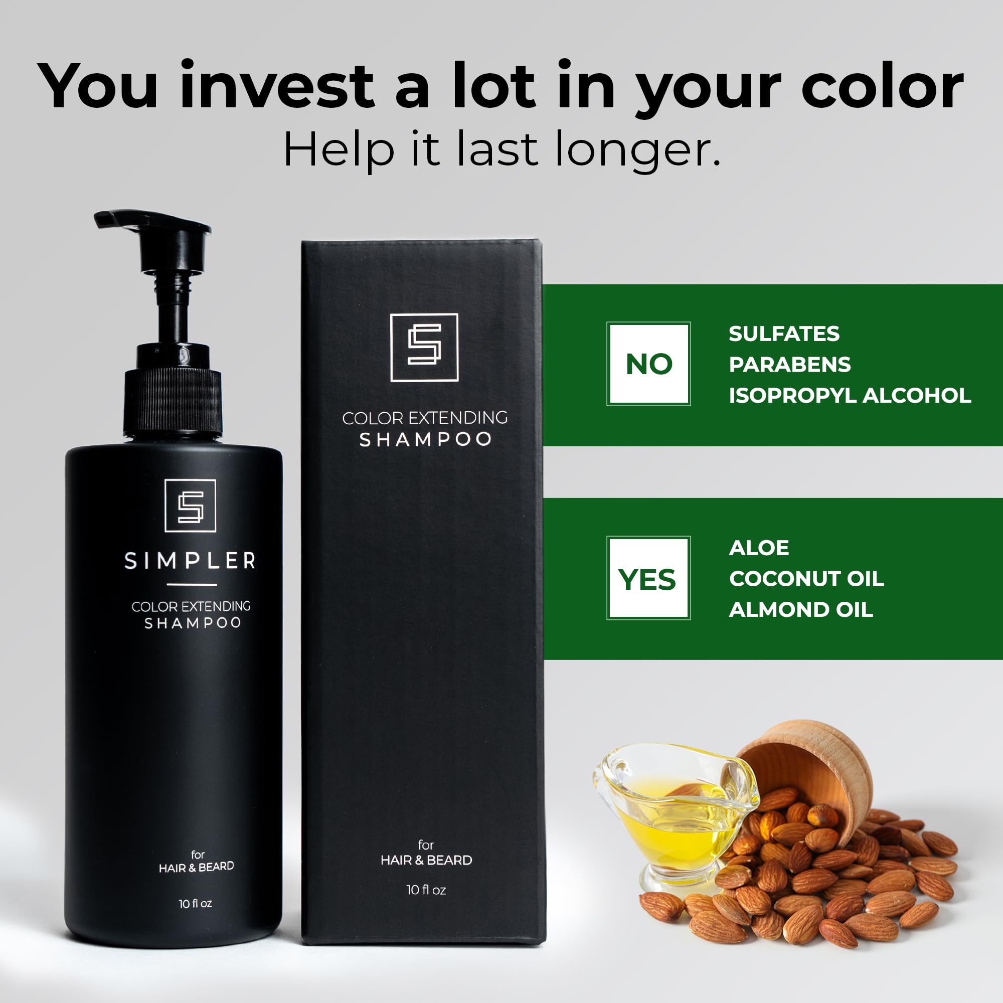 SIMPLER HAIR COLOR Shampoo beard-focused use scenario in daily routine