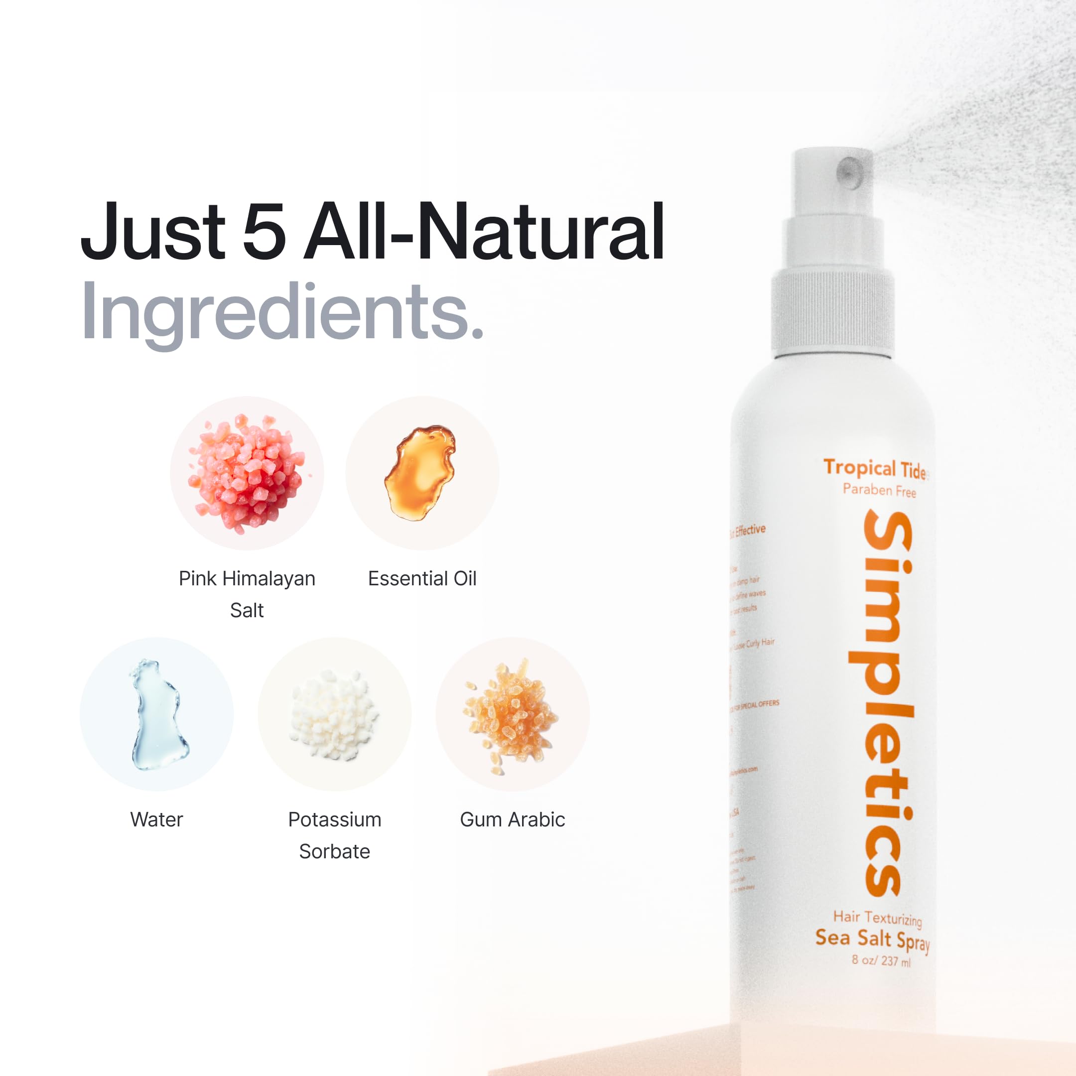 Simpletics 8 oz unisex bottle ready for daily styling.