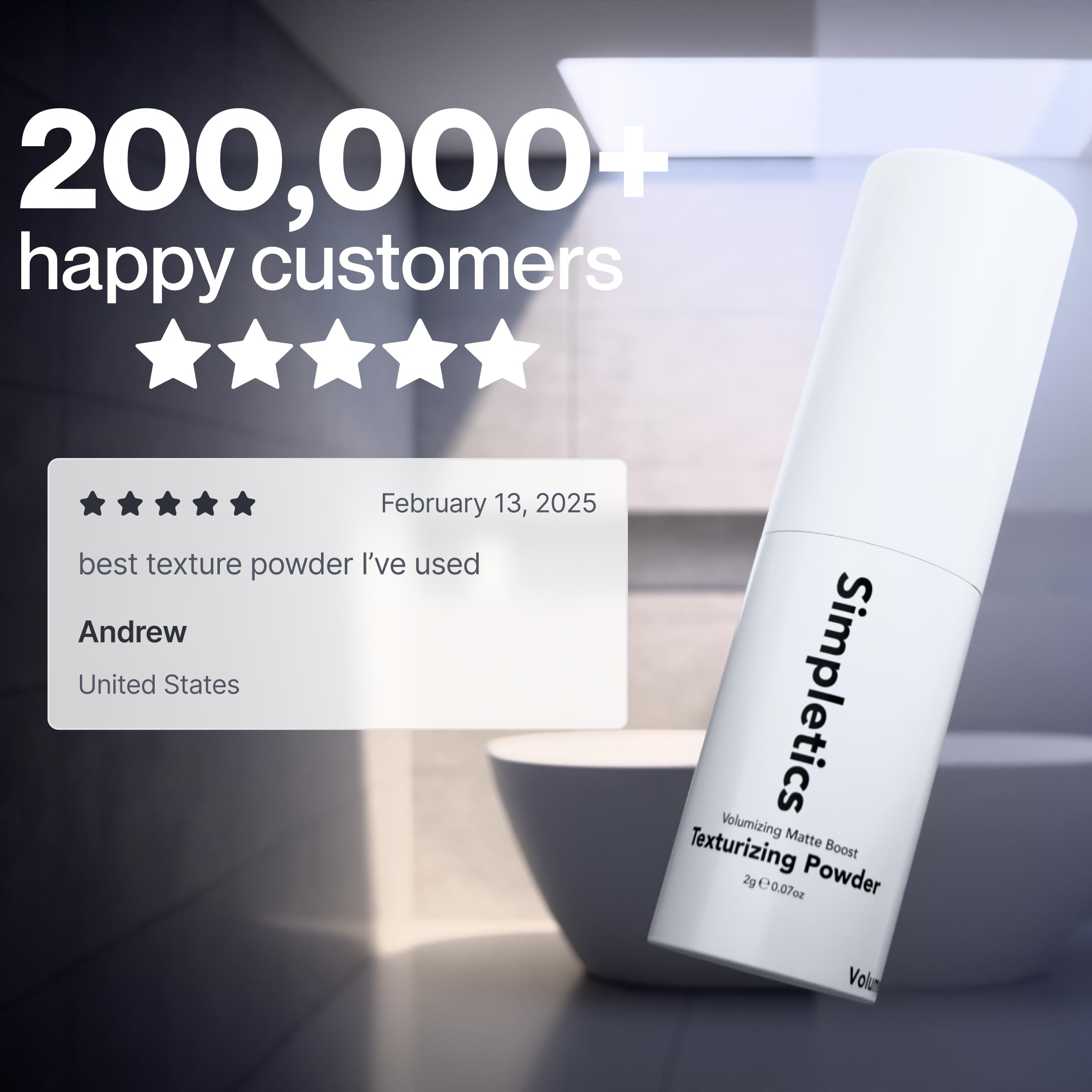 Simpletics Texturizing Powder textured hair style showing definition