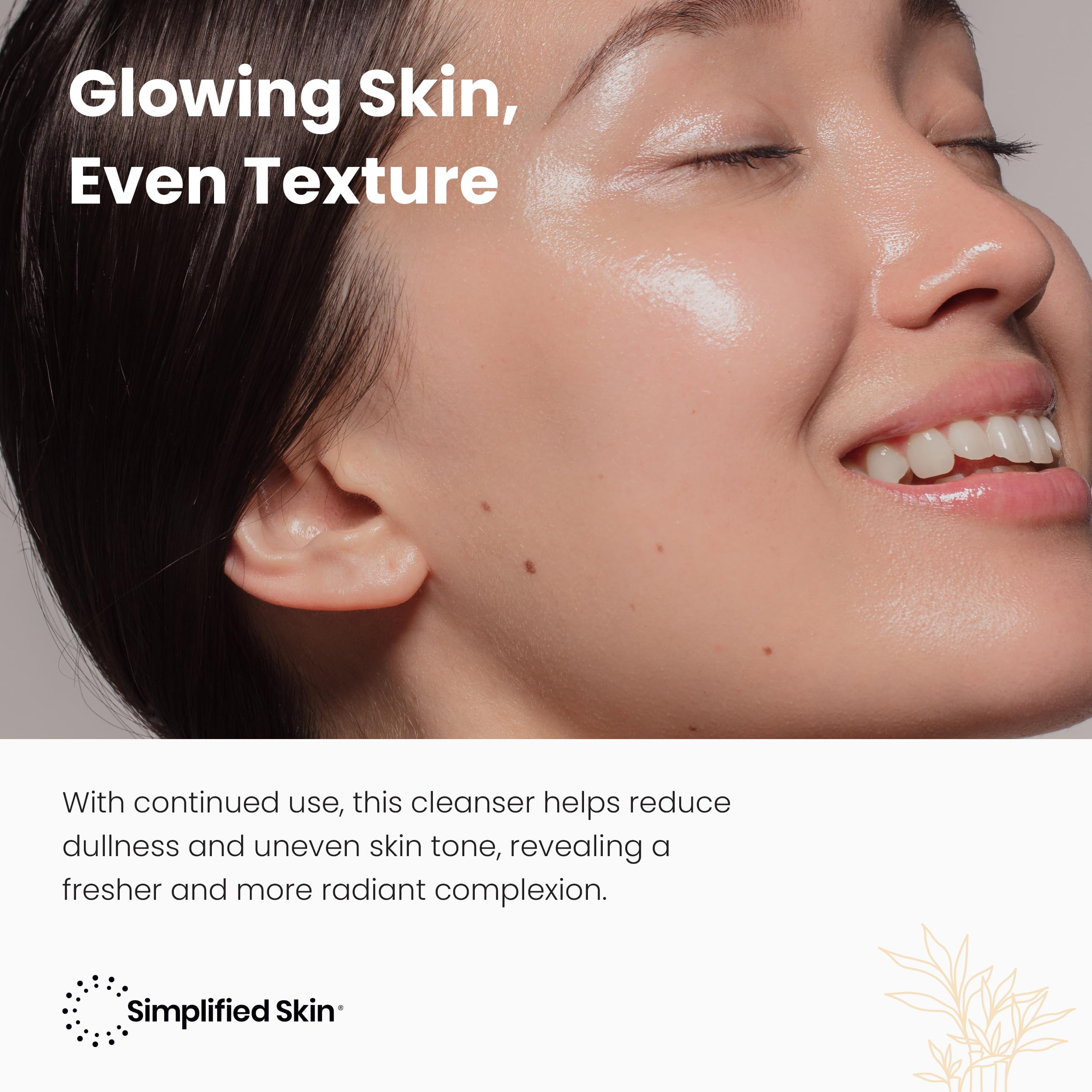 Aloe vera and sunflower oil hydration visuals in Simplified Skin formula.