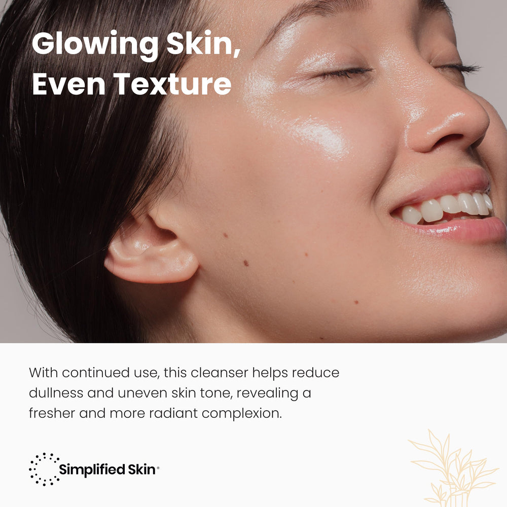 Aloe vera and sunflower oil hydration visuals in Simplified Skin formula.