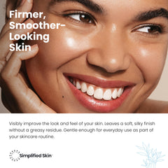 Simplified Skin Retinol Cream label detail showing 2.5% Retinol for potent results.