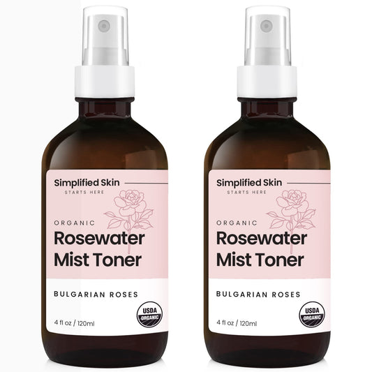 Simplified Skin rose water spray for the face providing soothing hydration.