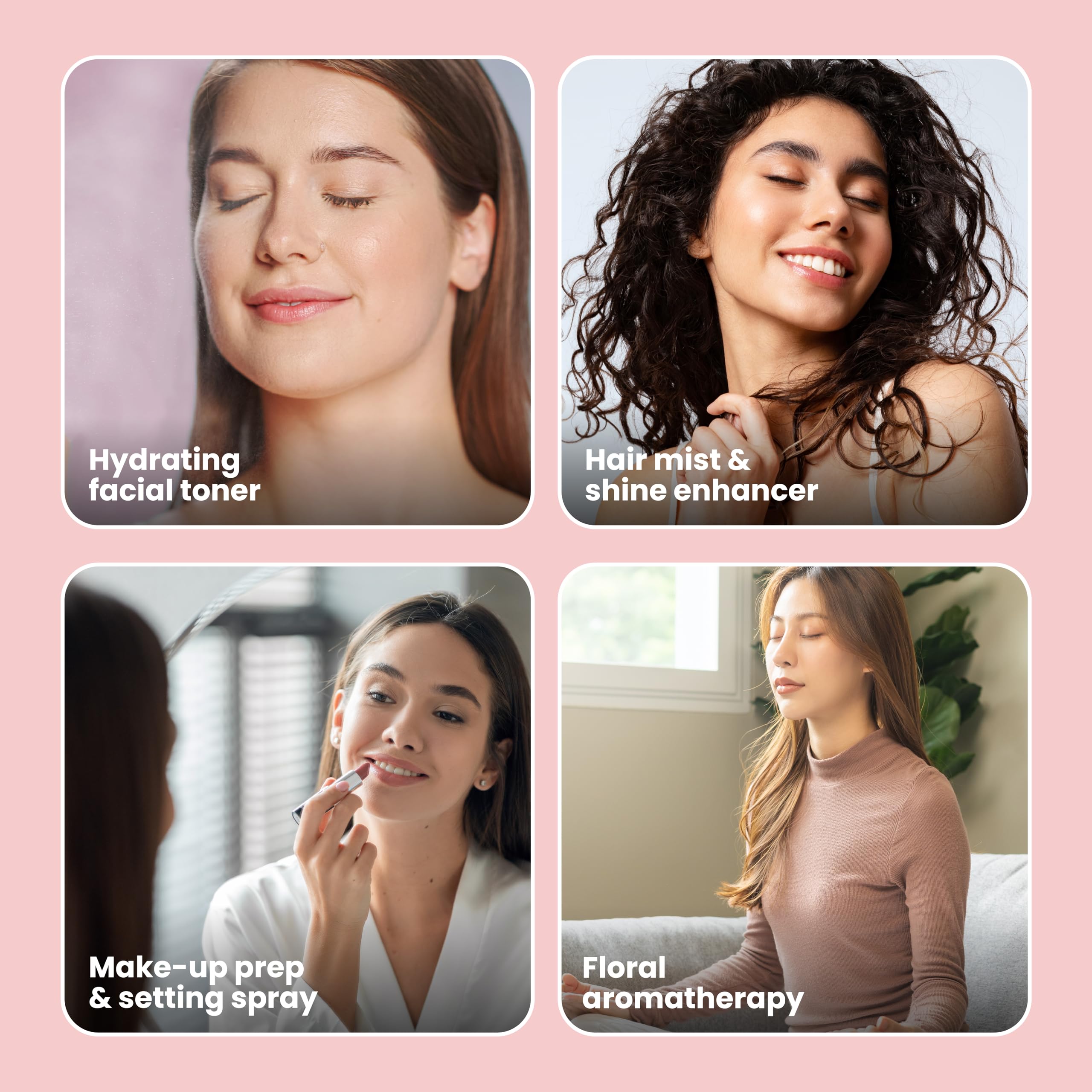 Simplified Skin rosewater face mist for quick hydration during makeup