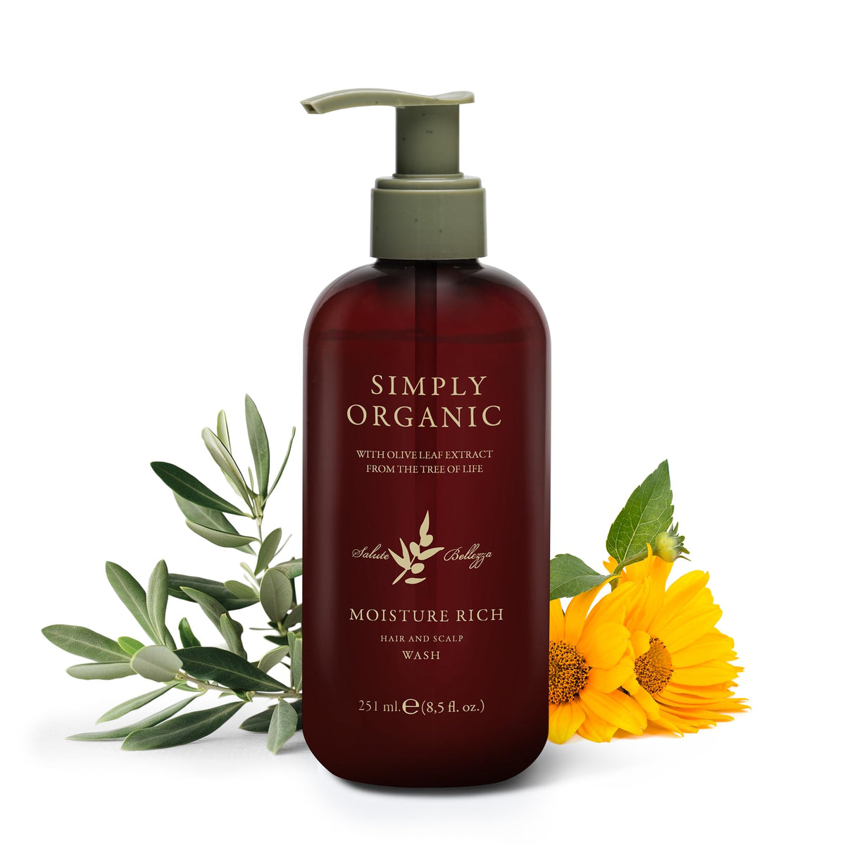 SIMPLY ORGANIC Nourishing Hair Deep Shampoo bottle on shelf delivering gentle cleansing and hydration.