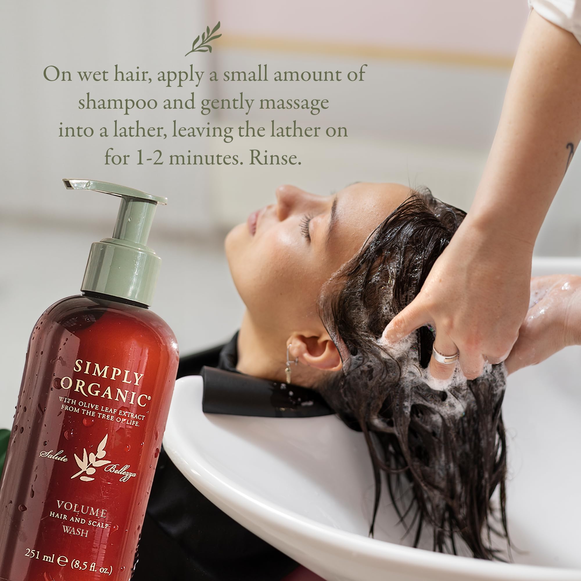 SIMPLY ORGANIC Volume Shampoo made in Italy with cruelty-free promise