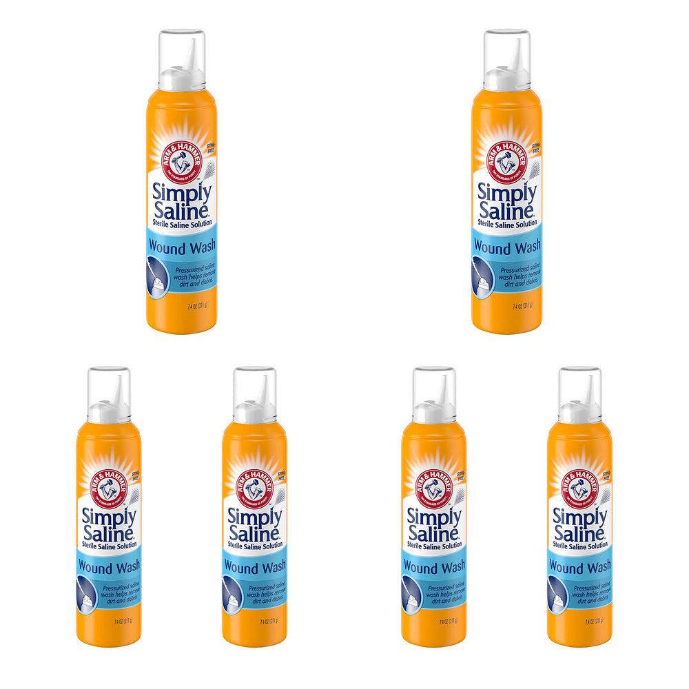 Simply Saline wound wash can with pressurized spray for easy application