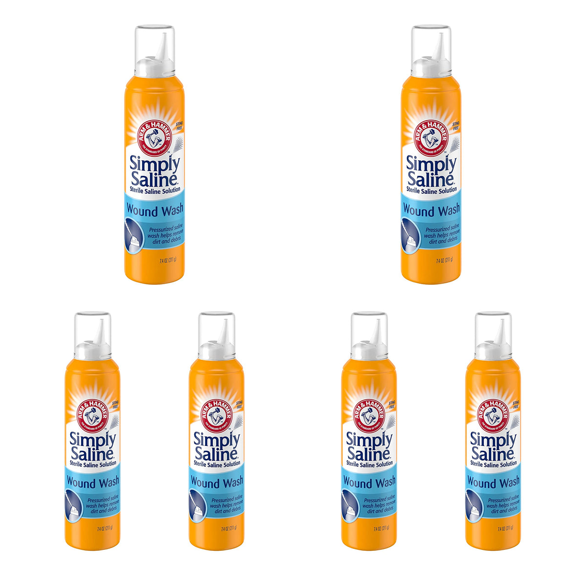 Simply Saline wound wash can with pressurized spray for easy application
