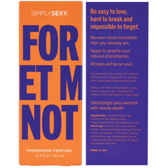 SIMPLY SEXY Forget Me Not fragrance details highlighting a warm vibe