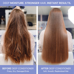 Simply Smooth Xtend Keratin Deep Conditioner on hand reveals creamy texture for daily use.